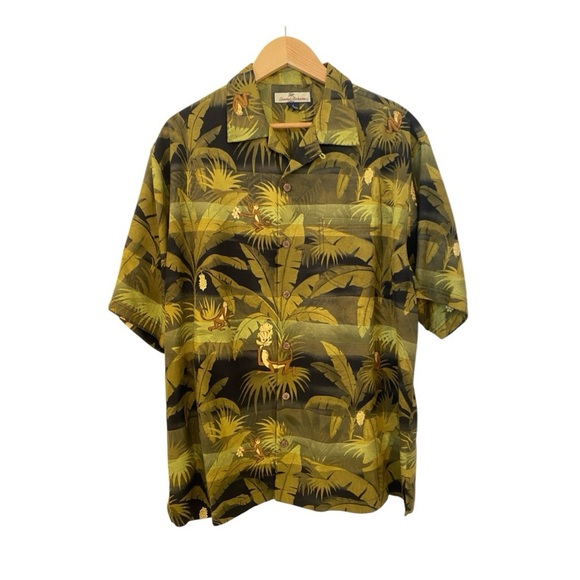 Tommy Bahama Mens Fun Money Banana Silk Hawaiian Shirt - Picture 1 of 8